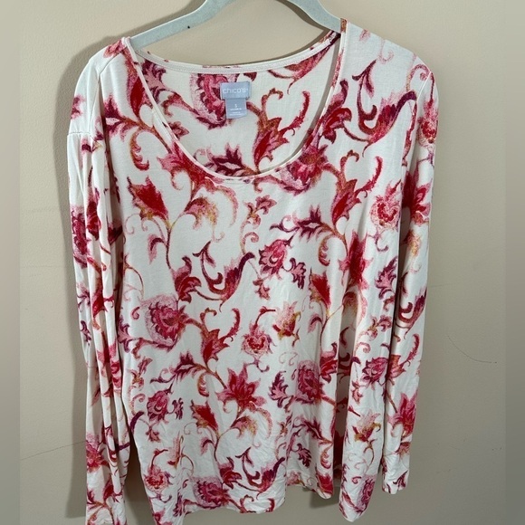 Chico's Tops - chicos touch of cool floral layering t shirt size XL